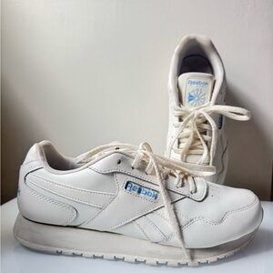 Reebok Classic White and Blue Sneakers